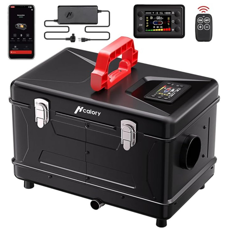 8KW Diesel Heater, 5L Toolbox Compact 2S Portable Diesel Air Heater 110V/12/24V All in One Fast Heating with App Control, Altitude Mode and Automatic Start and Stop for RV Garage Camper 2025 Upgraded