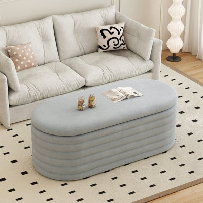 Banc de rangement avec repose-pieds en chenille avec repose-pieds en tissu et charnière de sécurité pour la chambre à coucher, le salon, l'entrée et le placard (40 po)