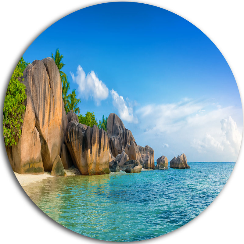 « fantastique seychellois mer », reproduction de photo sur métal, H 36 po x l 36 po x P 1 po