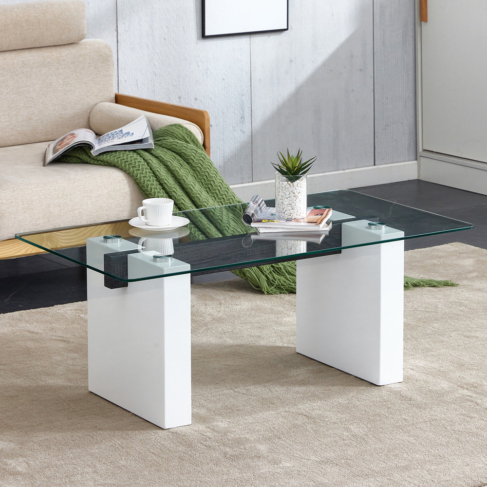 Ivy Bronx Lancelle Glass Top Coffee Table | Wayfair