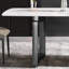 Bureau de salle à manger moderne en pierre frittée blanche de 72,07 po, base en métal, 6 à 8 places, pour les produits chimiques et les taches, facile à nettoyer, garde les pieds de table hygiéniques et impeccables, s'adapte à 6 à 8, impact, chaleur propre-1787085937