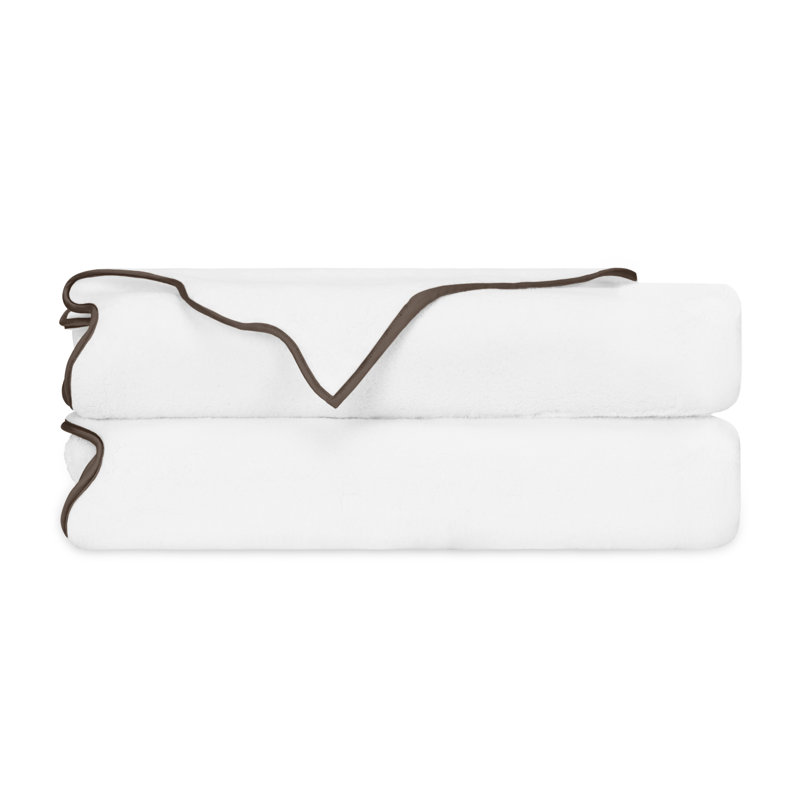 Antalya Turkish Cotton Bath Towel, White/Ricco, 2 Pack - Bath Tower