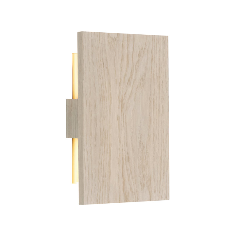 Tersus Solid Wood LED Flush Mounted Sconce, 2700K, Brushed Aluminum