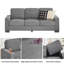 Canapé 3 places 83,86 po en tissu Snowfleece avec porte-gobelets - confortable canapé compressé pour le salon, la chambre à coucher ou le bureau