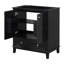 Base de meuble-lavabo noir, 30 po, bois massif et planche, armoire de base moderne à assembler avec portes et tiroir, tablette réglable,-1015485262