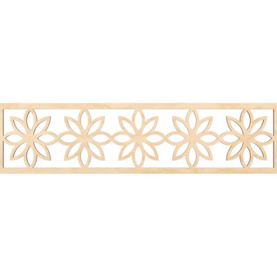 47"W x 12"H x 1/4"T Daisy Fretwork Moulding, Birch