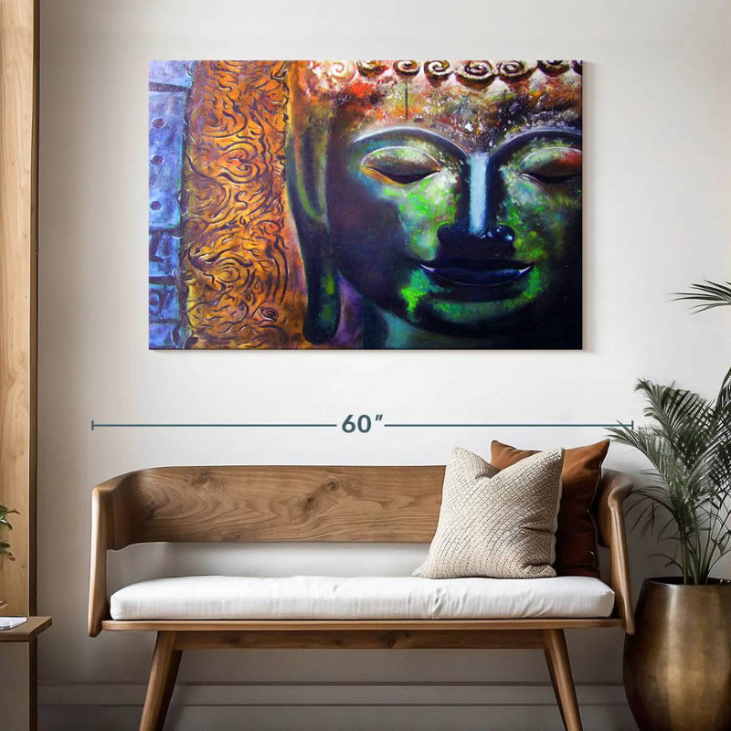 Bouddha Leisha multicolore, H 32 po x l 48 po