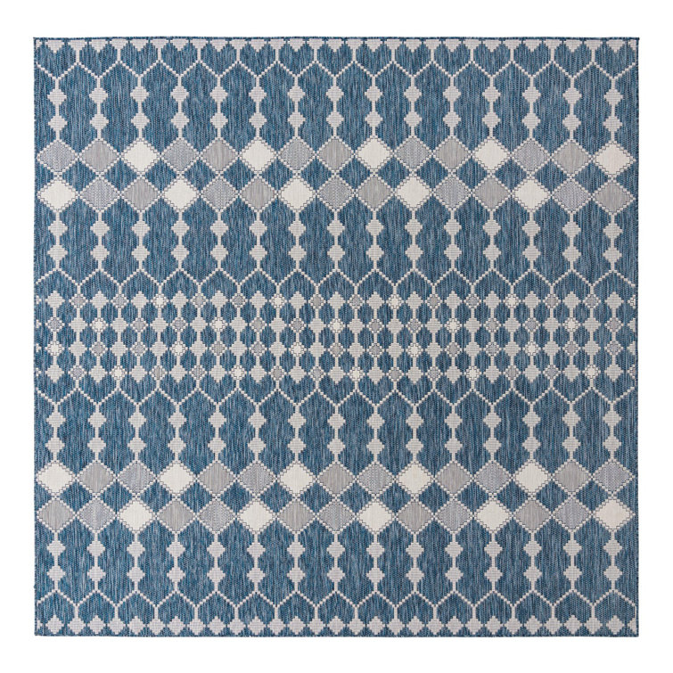 Blue Traliccio Indoor/Outdoor Trellis Rug