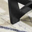 Table basse ovale en verre avec structure en bois massif