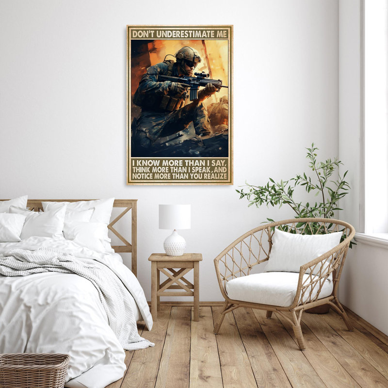 Soldier ne me sous-estimez pas - 1 pièce, soldat ne vous sous-estimez pas, H 14 po x l 11 po x P 1,25 po