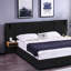 Lit plateforme très grand avec rangement, lit plateforme hydraulique en velours noir élégant avec tablettes intégrées, lampes et ports USB pour la chambre à coucher