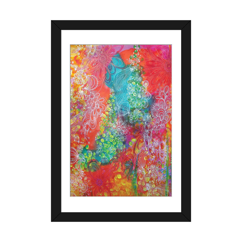 « tachetée light » par stéphanie corfee, impression sur toile, H 24 po x l 16 po x P 1 po, Papier d'art encadré noir, Blanc