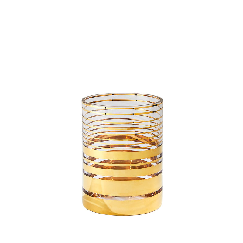 Shimmering Handmade Glass Table Vase, 9" H x 7" W x 7" D