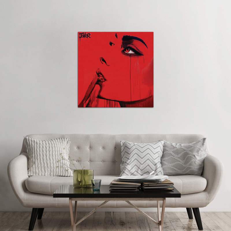 Never Know (Red) by Loui Jover - Wrapped Canvas Print, 66.04 cm H x 66.04 cm W x 1.91 cm D