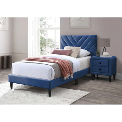 Structure de lit simple en velours avec 12 supports - tête de lit réglable pour un confort optimal, base moderne, expérience de sommeil personnalisée