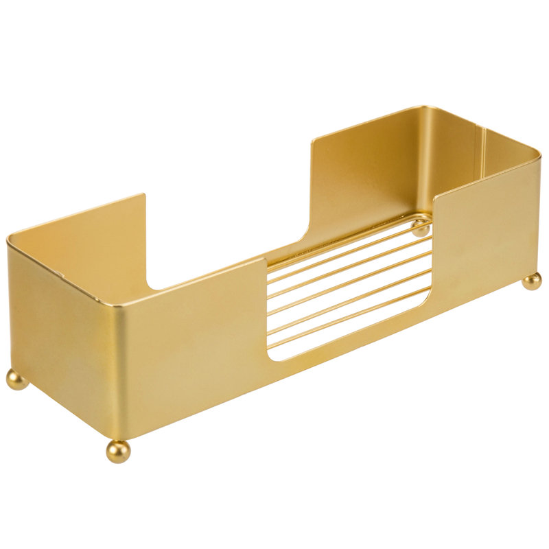 Modern Brass Metal Tabletop Paper Towel Holder with Ball Legs