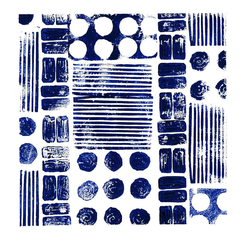 Encre bleu marine, impression sur toile tendue, H 20 po x l 20 po