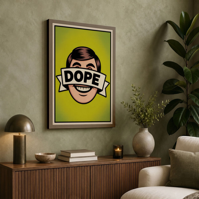 Dope Face Pop Art - Wrapped Canvas, 24x16 - 61.0 x 40.6 cm, Terracotta Border
