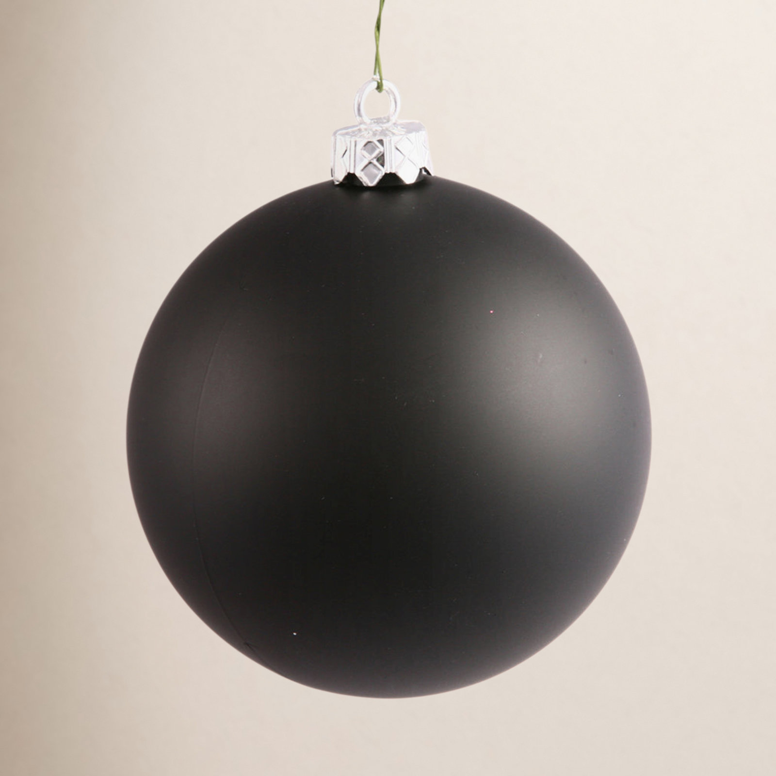 The Holiday Aisle® 12" Shatterproof Bauble, 3", Black Matte