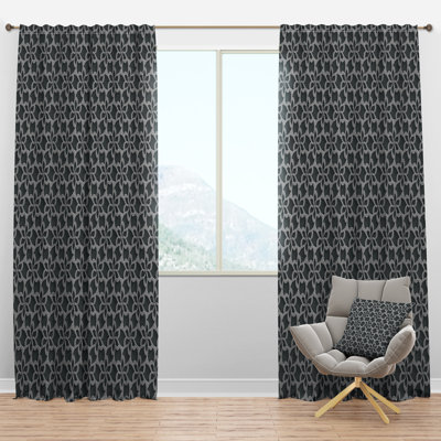Floral 3d Pattern - Mid-Century Velvet Curtain - Room darkening - 1 panel