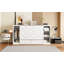 Lit escamotable simple avec tablettes de chevet et garde-robe, blanc