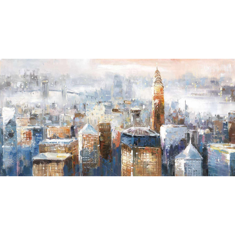 Abstract new york city - 24"x48" Framed canvas
