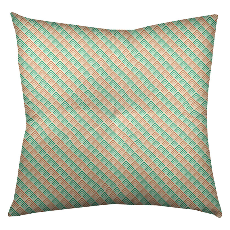 Coussin de sol Katelyn Elizabeth, 26 po x 26 po, Vert / Orange
