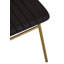 48cm H Tufted Leather Upholstered Side Chair in Black, Gold