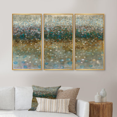 Brown Rain - 3 pièces, reproduction sur toile flottante