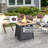 28 - Inch Square 40,000 Propane Gas Fire Pit Table With Unique Design, Brown, + Iron, Tile Desktop For Outdoor Ambiance Auto Ignition Propane, And