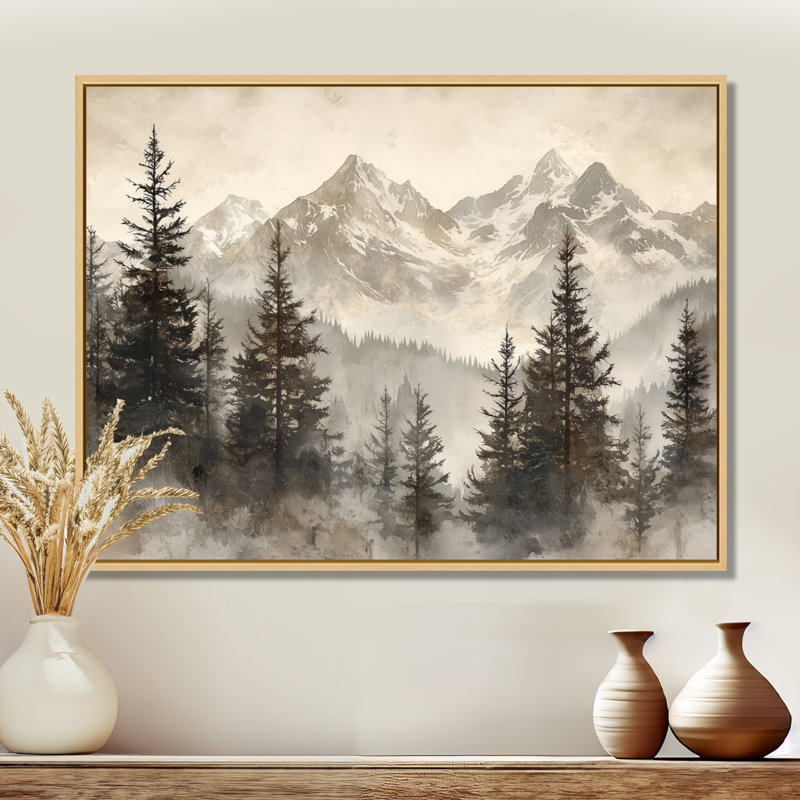 Geziena - Landscapes Wall Art, H 30 po x l 40 po, Cadre flottant, Naturel