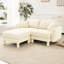 Beige, canapé modulaire en tissu Boucle, configuration de siège amovible et confortable, caractéristique des réunions de famille à la maison, rembourrage en mousse dense, structure en bois, époque-287248182