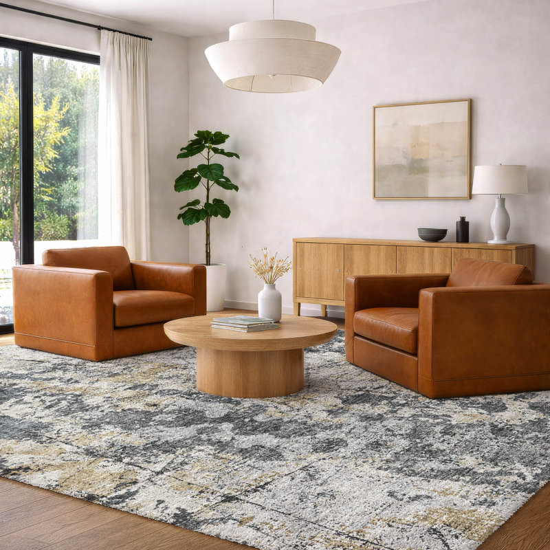 Premium Machine Washable Dream Shag ADS68 Soft Abstract Rug, 3' x 5', Black