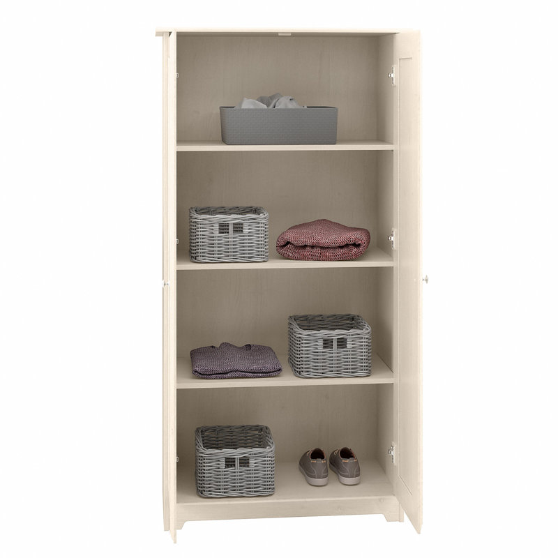 Armoire de rangement à 4 tablettes Huckins, Chêne blanc lin
