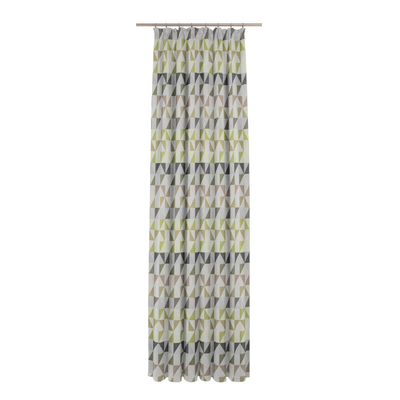 Bernd Room Darkening Single Panel, 132cm Width x 225cm Drop, Green/Grey/Beige