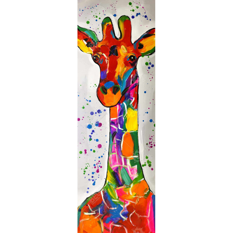 «Abstract Colorful Giraffe With Paint Splash» sur toile