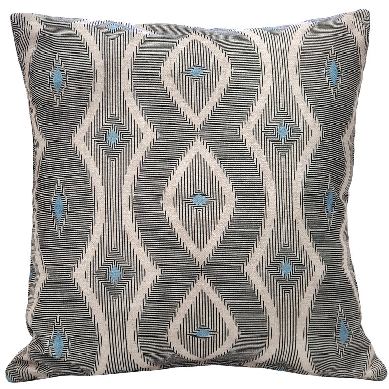 Coussin Desmond Diamond, Noir / bleu