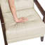 Fauteuil d'appoint en cuir beige avec dossier pliable et détails de fauteuil contemporain-1377673283