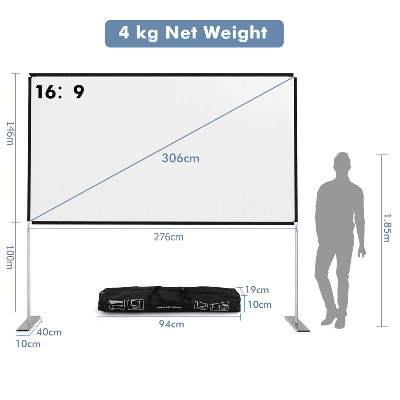 Inbox Zero Portable Projector Screen Projector Screen