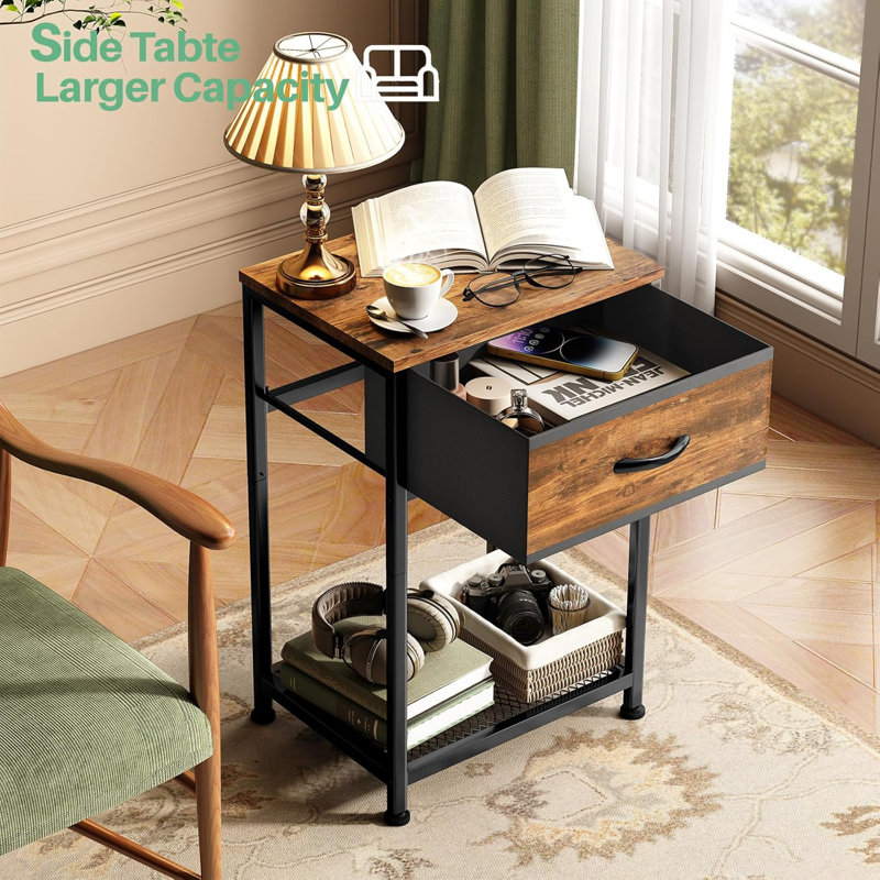 Brown Wooden Bed Cabinet