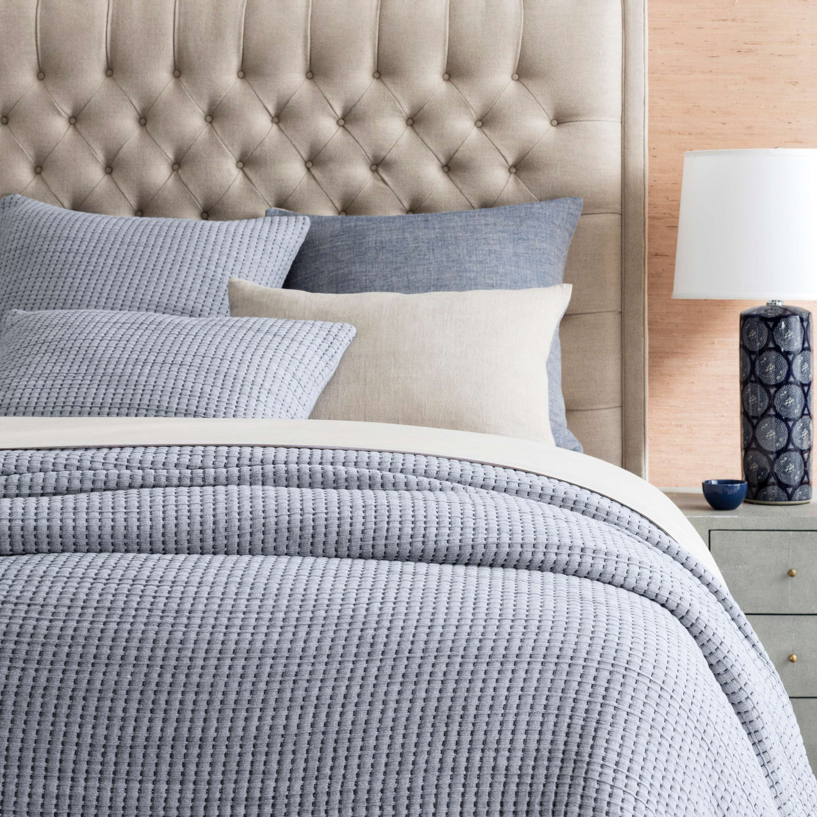 Pick Stitch Cotton Coverlet Set, Twin/Twin XL Coverlet, Navy