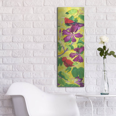 «Iiwis in Orchid Tree» par Carissa Luminess, art mural en métal
