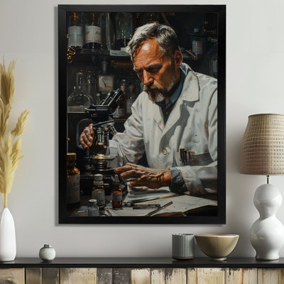 «White», noir et blanc, laboratoire scientifique microscopique, art mural