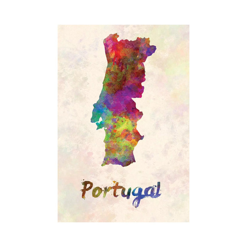 «Portugal In Watercolor» par Paul Rommer, impression sur toile tendue, H 40 po x l 26 po x P 1,5 po