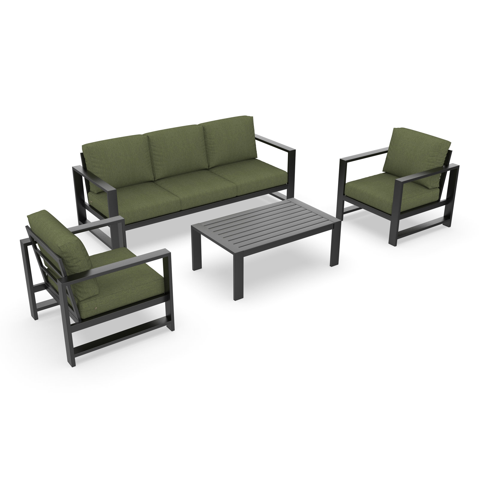 Dulcie 5-Person Sunbrella® Patio Seating Group, Green