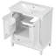 Meuble-lavabo de salle de bain 30 po - Bois massif et planche avec lavabo central et tablette de fabrication moderne-346271144