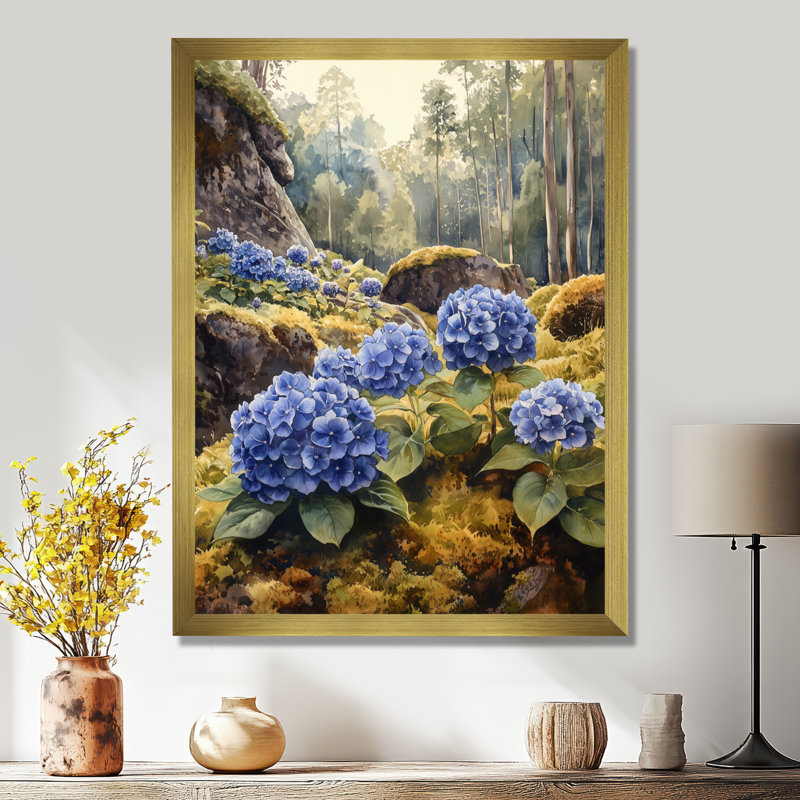 Francine - impressions sur toile florales, H 32 po x l 16 po, Reproduction encadrée d'une seule photo, Doré