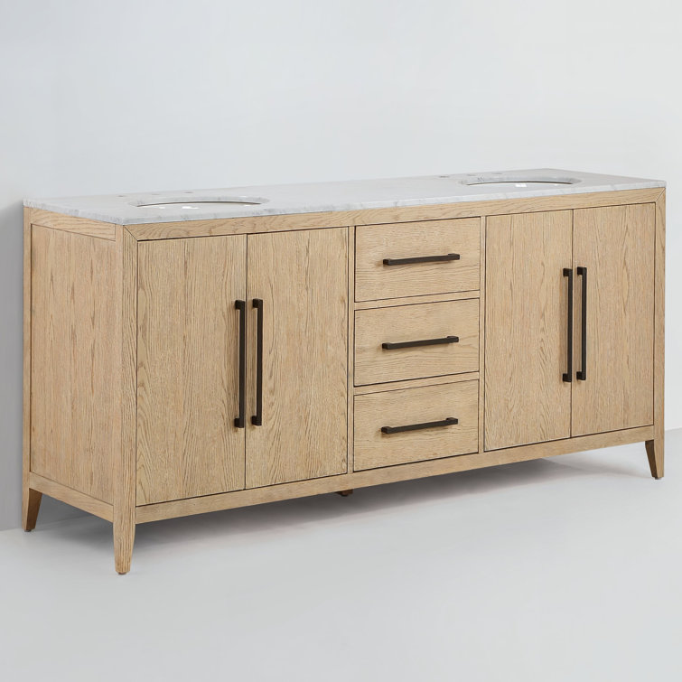 Alsup 72" Double Bathroom Vanity with Marble Top