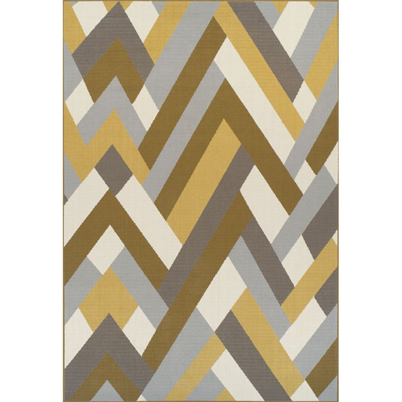 Brower Abstract Indoor / Outdoor Area Rug, Rectangle 57 x 90cm