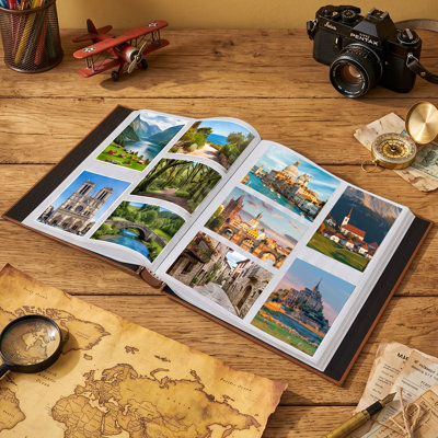 Beige Brown PU Leather Picture Frame